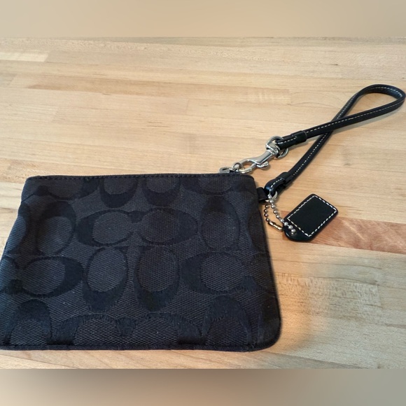 Coach Black Signature Wristlet - Picture 2 of 4